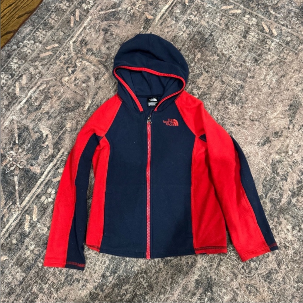 The North Face Kids' Navy and Red Full-Zip Hoodie